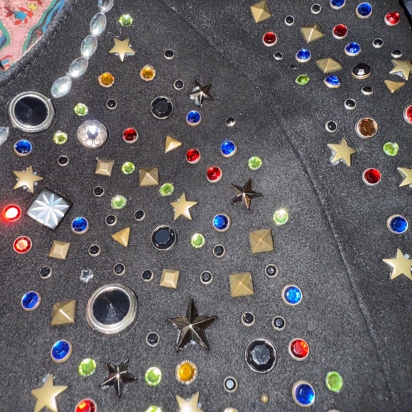 ETRO Suede Fringe Jeweled Biker Vest RARE 40 - Picture 6 of 10